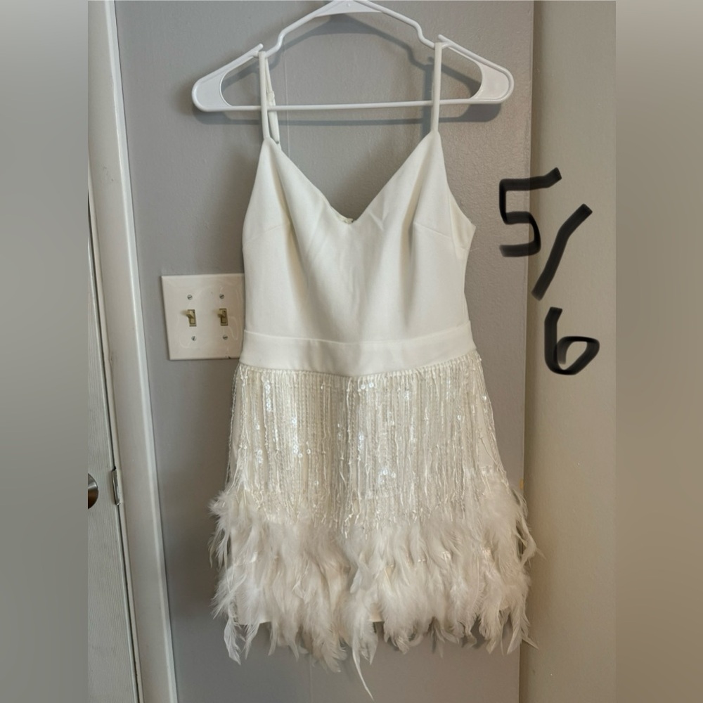 Feather mini dress